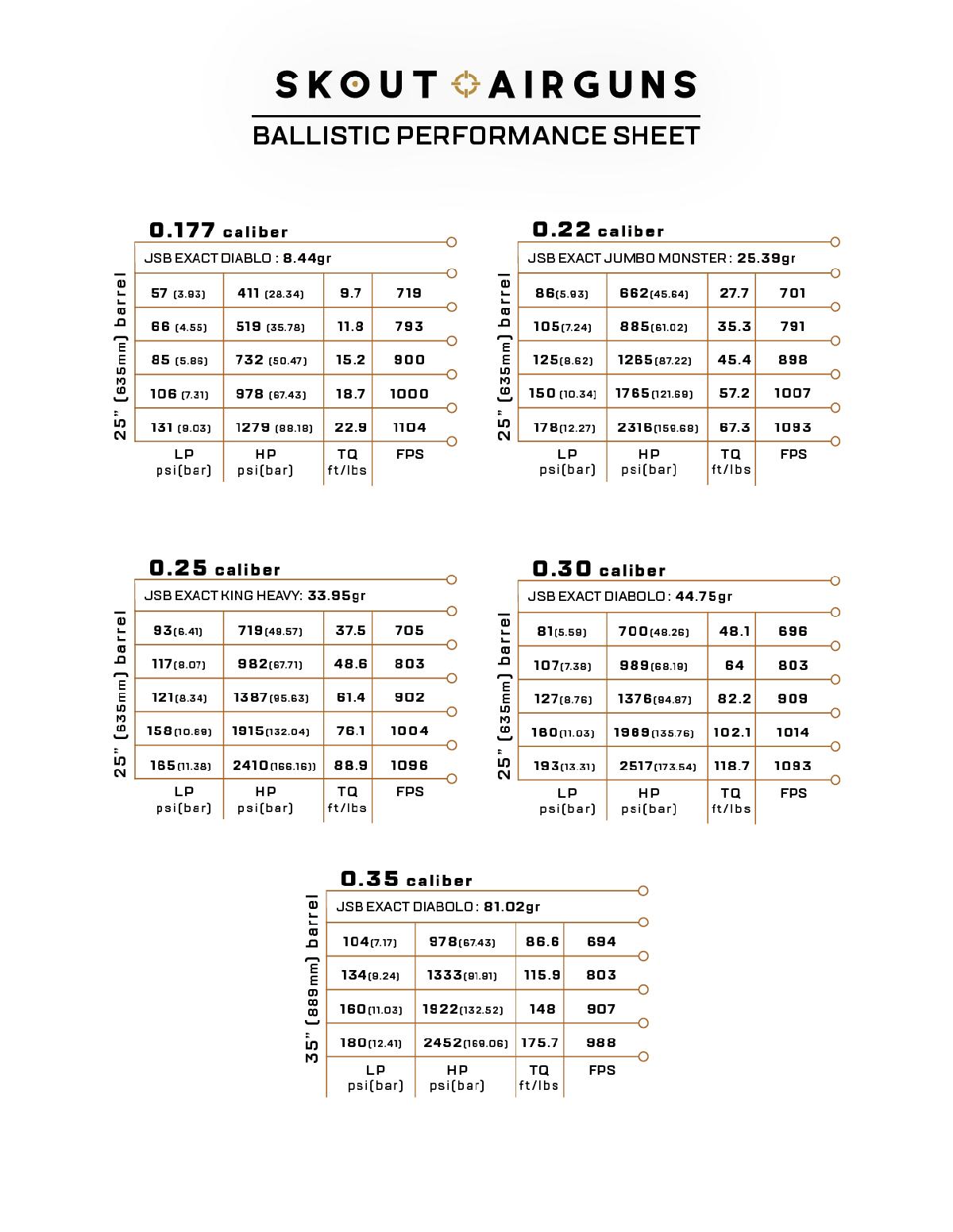 SKOUT AIRGUNS - Skout  Epoch Specs